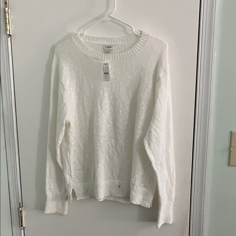 J. Crew White Knit Pullover
